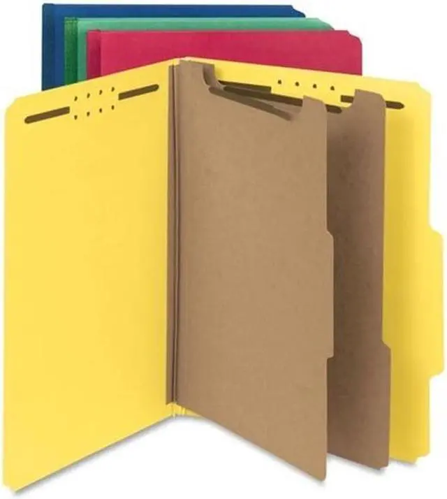 Alt view image 4 of 18 - Smead Pressboard Classification Folder 2" Exp. Two Dividers Letter Green 10/Box 14063