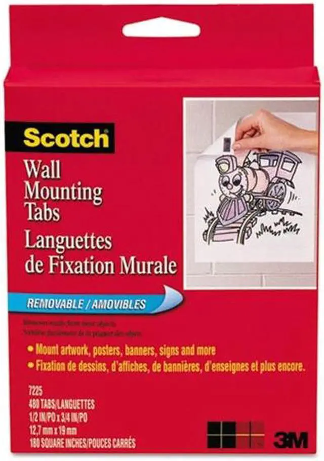 Alt view image 2 of 15 - Scotch Tape,Wall,Mntg,Tab,480/Pk 7225