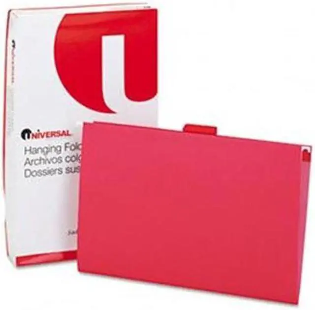 Alt view image 6 of 8 - UNIVERSAL Hanging File Folders 1/5 Tab 11 Point Stock Legal Red 25/Box 14218