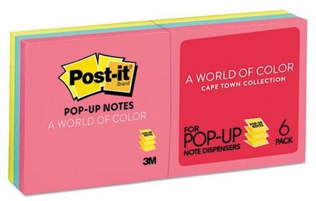 Alt view image 4 of 19 - Post-it Original Pop-up Refill 3 x 3 Assorted Cape Town Colors 100-Sheet 6/Pack R330AN