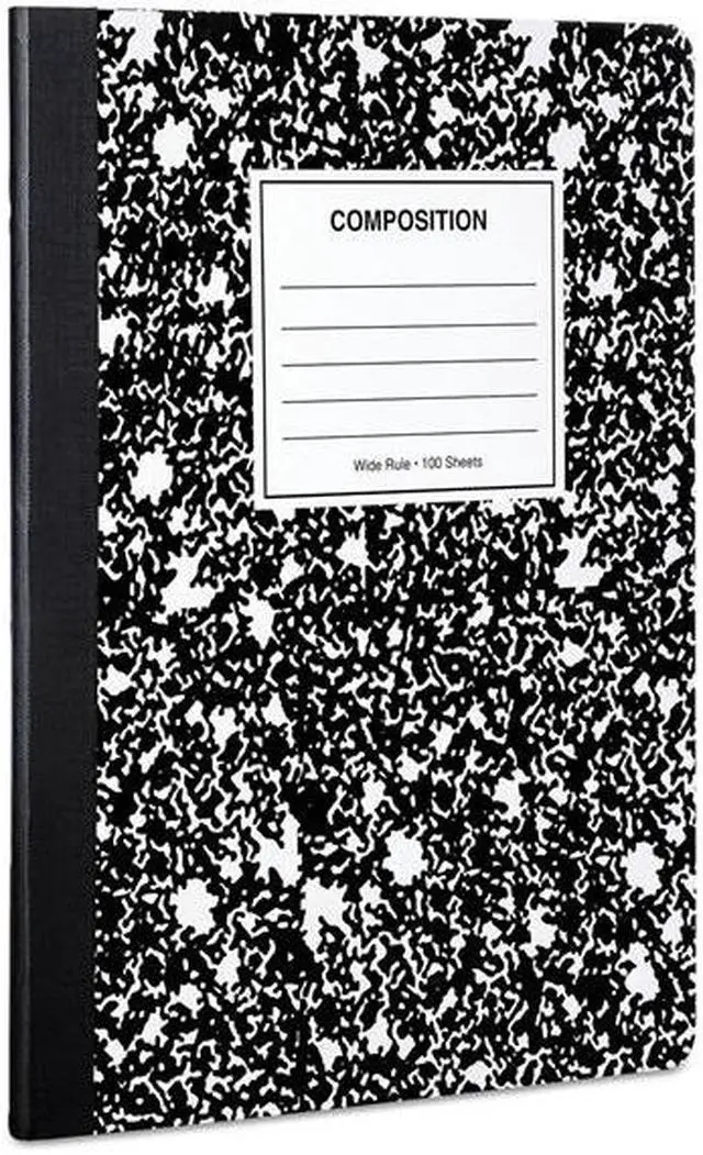 Alt view image 2 of 10 - Innovera 20930 Composition Book, Wide Rule, 9 3/4 X 7 1/2, White, 100 Sheets