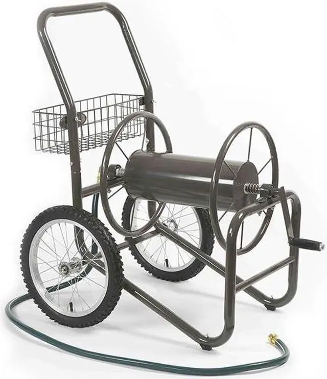Alt view image 5 of 20 - Liberty Garden 880 Two Wheel Hose Cart - 2 Casters - 24" Width x 36.8" Depth x 38.8" Height - Steel Frame - Bronze