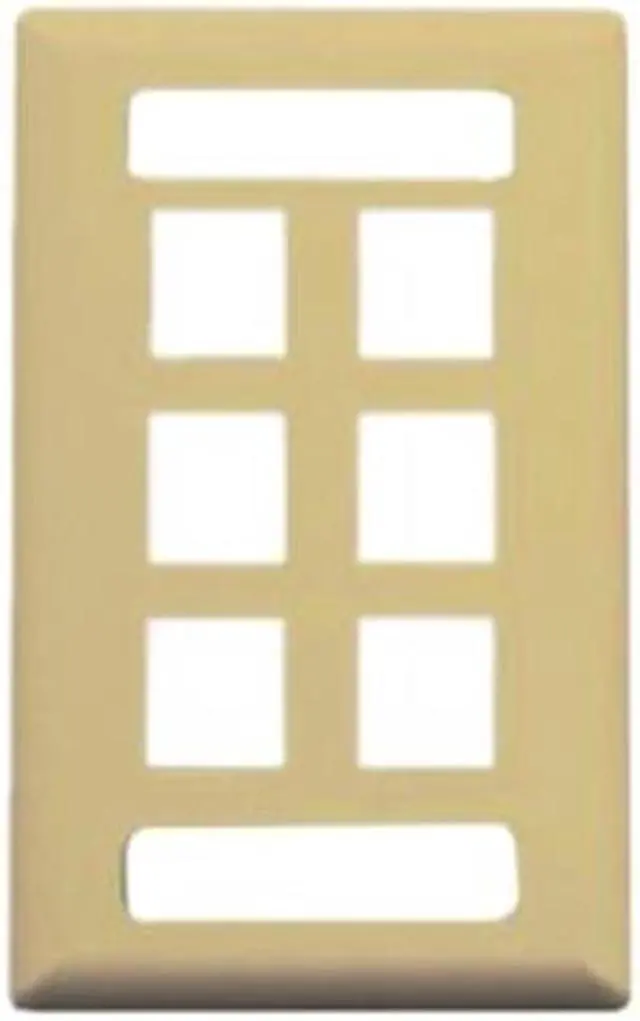 Main image of IC107 FACEPLATE W/STATION ID SINGLE GANG,6 PORT,IVORY