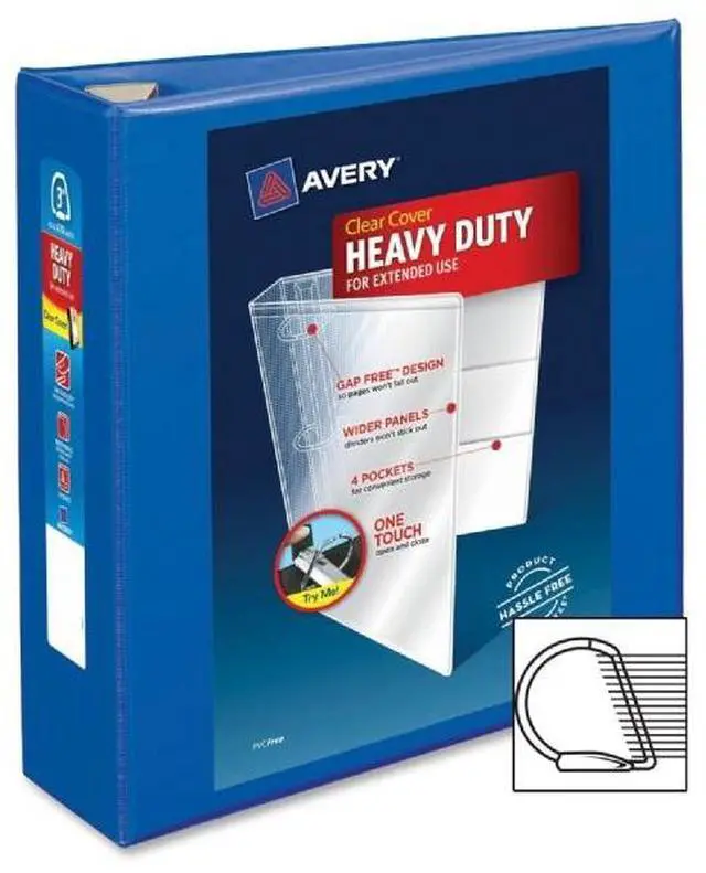 Alt view image 5 of 17 - Avery Heavy-Duty View Binder w/Locking EZD Rings 3" Cap Pacific Blue 79811