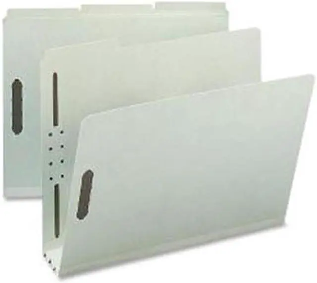 Alt view image 3 of 7 - Nature Saver SP17218 Pressboard Fastener Folder - 8.50" Width x 11" Length Sheet Size - 3" Expansion - 2 Fastener - 2" Folder Fastener Capacity - Gray/Green - 25 / Box, 1 Box