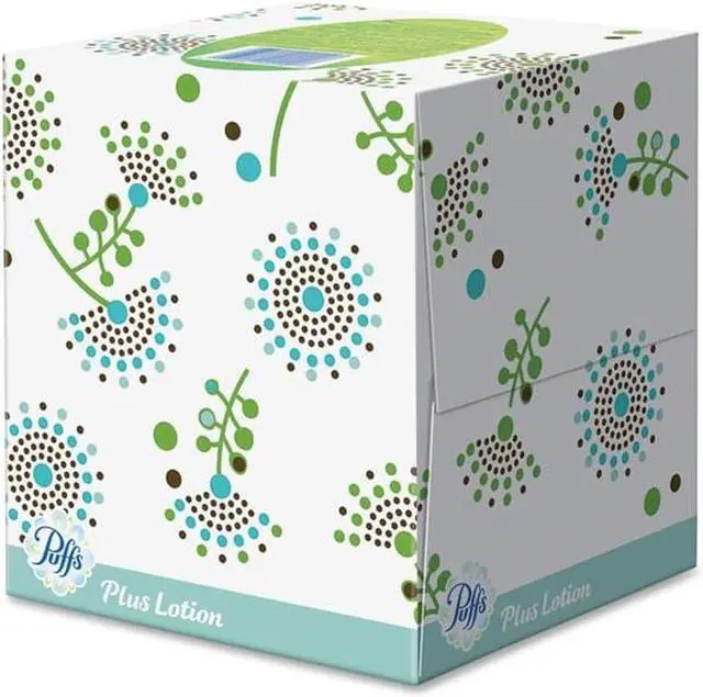 Alt view image 4 of 19 - Puffs Plus Lotion Facial Tissue White 1-Ply 8 1/5" x 8 2/5" 56/Box 24/Carton
