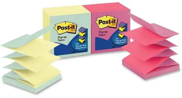 Alt view image 4 of 20 - Post-it Pop-up Notes 3" x 3" Beachside Café Collection 90 Sheet/Pad 12 Pads/Pack (R330UALT)