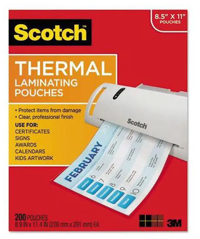 Alt view image 6 of 20 - Scotch Letter Size Thermal Laminating Pouches 3 mil 11 2/5 x 8 9/10 200 per Pack TP3854200