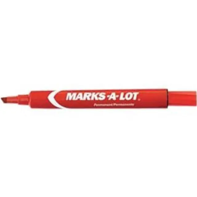 Alt view image 4 of 17 - Avery Marks-A-Lot Large Desk-Style Permanent Marker Chisel Tip Red Dozen 08887