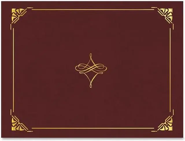 Alt view image 5 of 7 - Geographics Gold Foil Border Certificate Holder - Letter - 8 1/2" x 11" Sheet Size - Cordova, Gold - Recycled - 5 / Pack