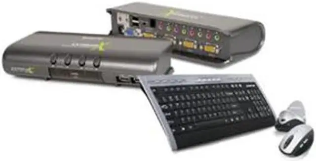 Alt view image 4 of 6 - IOGEAR GCS1734-KM1 4-Port MiniView™ Extreme Multimedia KVMP Switch w/Cables