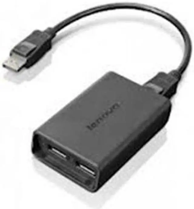 Alt view image 2 of 11 - Lenovo 0B47092 Displayport to Dual-Displayport Adapter
