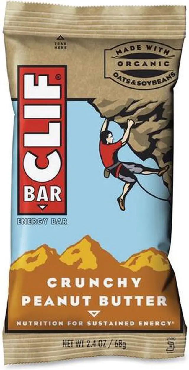 Alt view image 5 of 14 - Clif Bar Energy Bar, Crunchy Peanut Butter, 2.4 Oz, 12/Box 50120