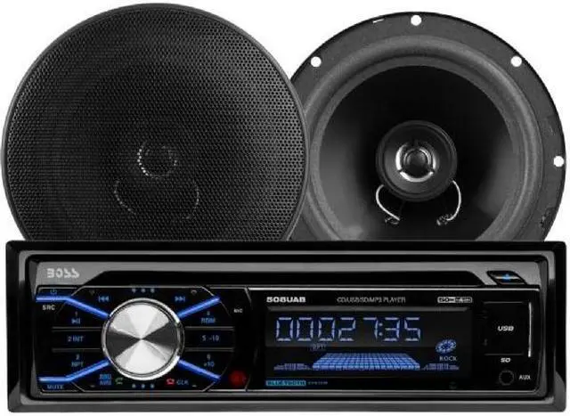 Alt view image 2 of 20 - BOSS Audio 656BCK 508UAB CD/MP3 AM/FM Receiver With USB and SD Memory Card Ports Plus one Pair of 6.5" Speakers