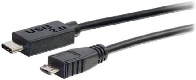 Alt view image 3 of 16 - C2G 28852 USB 2.0 USB-C to USB Micro-B Cable M/M for Phones, Laptops, Tablets, Chromebook Pixel, Samsung Galaxy TabPro S, LG G6, Apple Macbook, Black (10 Feet, 3.04 Meters)