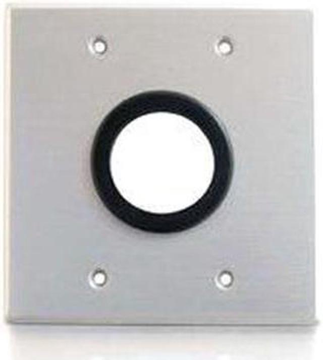 Alt view image 3 of 16 - C2g 1.5In Grommet Cable Pass Through Double Gang Wall Plate - Brushed Aluminum