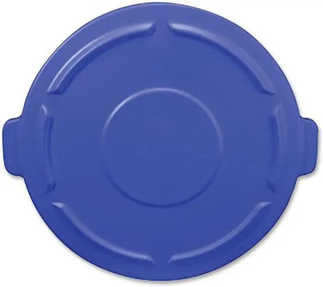 Alt view image 2 of 4 - RUBBERMAID 1779733 Brute Trash Can Top,Flat,Snap-On Closure,Blue