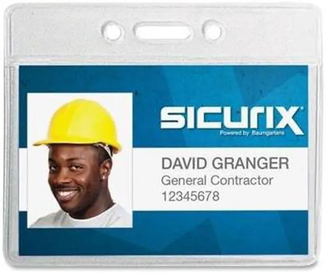 Alt view image 4 of 15 - SICURIX Vinyl Punched ID Badge Holders - Horizontal - Horizontal - 2.5" x 3.5" x - Vinyl - 50 / Pack - Clear