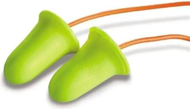 Alt view image 2 of 7 - E-A-R soft FX Corded Earplugs - Disposable, Corded - Noise Protection - Foam, Polyurethane, Vinyl Cord - Yellow - 200 / Box
