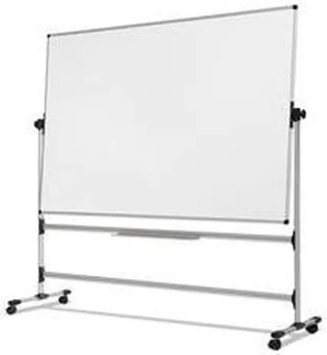 Main image of Bi-silque - RQR0521 - Earth Silver Easy Clean Revolver Dry Erase Board, 48x70, White, Steel Frame