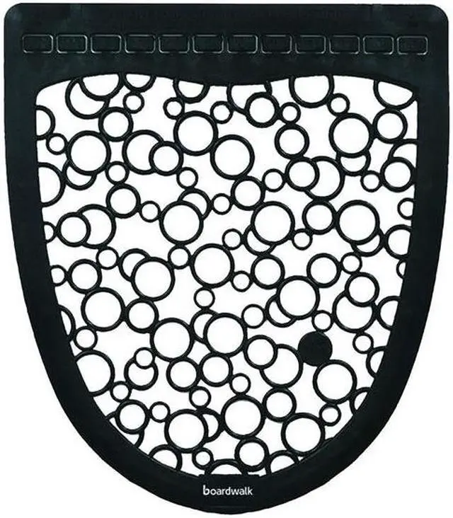 Alt view image 2 of 9 - Boardwalk Urinal Mat 2.0, Rubber, 17.5 X 20, Black/White, 6/Carton UMBW