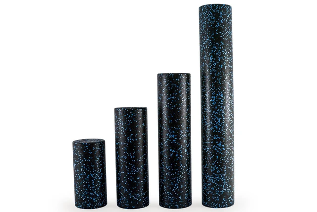Alt view image 7 of 7 - ProSource High Density Speckled Black Foam Rollers, 36 for Myofascial Release, Pilates, Trigger Point Massage and Muscle Therapy, Black/Blue