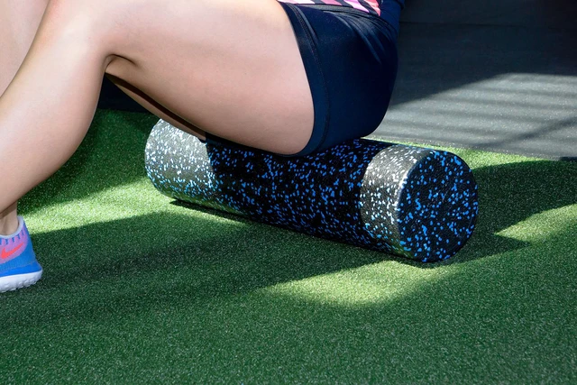 Alt view image 5 of 7 - ProSource High Density Speckled Black Foam Rollers, 36 for Myofascial Release, Pilates, Trigger Point Massage and Muscle Therapy, Black/Blue