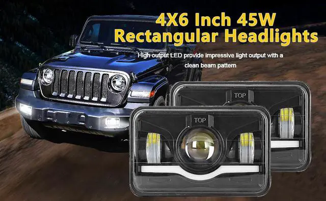 Main image of GP Xtreme 4x6 Inches H4651 H4652 H4656 H4666 H4668 H6545  DRL LED CREE Projector Seal Beam Headlight Bulbs (2 Pieces)