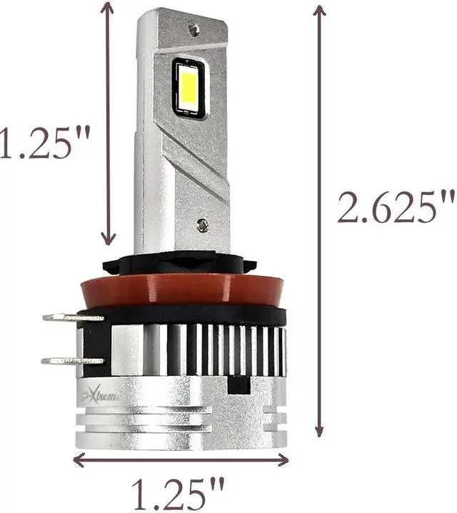 Alt view image 5 of 6 - GP-XTREME H11b Super White 6000K LED Headlamp Light Bulbs High and Low Beam Compatible for KIA Borrego Optima Sedona Hyundai 6000 Lumen Plug and Play Halogen Replacement Compact Fan Less