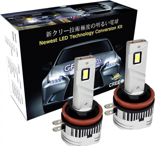 Alt view image 6 of 6 - GP-XTREME H11b Super White 6000K LED Headlamp Light Bulbs High and Low Beam Compatible for KIA Borrego Optima Sedona Hyundai 6000 Lumen Plug and Play Halogen Replacement Compact Fan Less