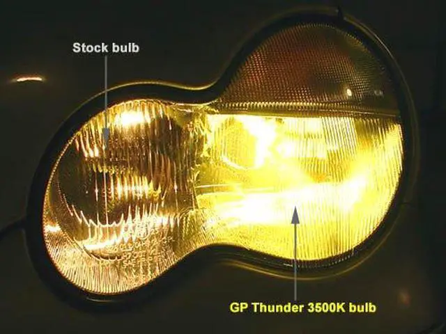 Alt view image 5 of 7 - Authentic GP Thunder H7 55W 3500k JDM Golden Yellow for Headlight/Foglights/Daytime Running lights SGP35K-H7 (made in Korea) Pair