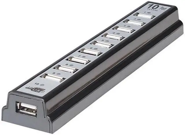 Alt view image 3 of 4 - HI-SPEED USB 2.0 DESKTOP HUB W/AC, 10 PORTS