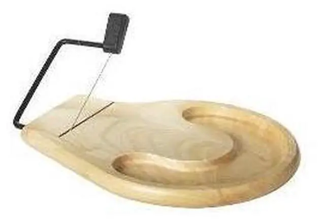 Alt view image 2 of 10 - Prodyne Cheese Slicer Tray Beechwood Round Countour - 912B