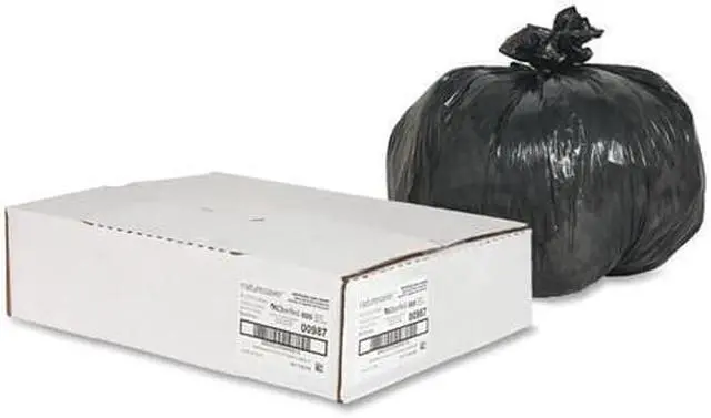 Alt view image 3 of 12 - Nature Saver Trash Can Liners Rcycld 7-10 Gal .65mil 24"x23" 500/BX BK 00987