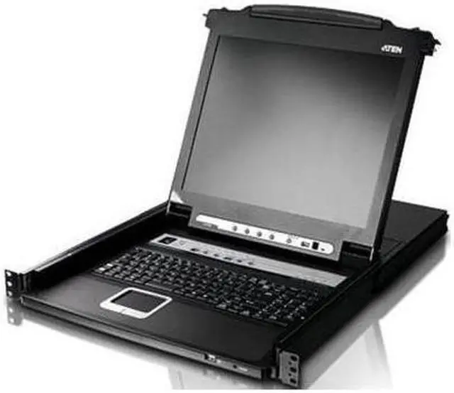 Alt view image 2 of 13 - Aten 8-Port Slideaway 19in. Single Rail LCD KVM Switch