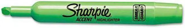 Alt view image 2 of 18 - Sharpie Accent Tank Style Highlighter Chisel Tip Fluorescent Green Dozen 25026