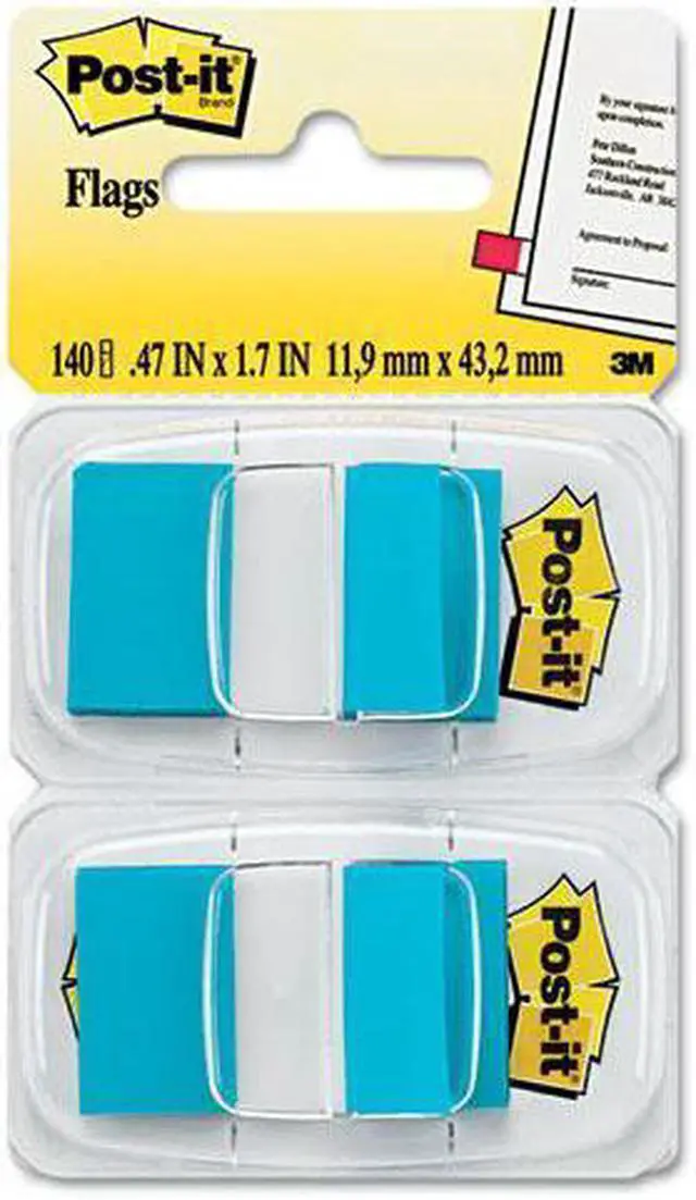 Alt view image 3 of 20 - 3M 680BB2 Standard Tape Flags in Dispenser Bright Blue 100 Flags per Dispenser