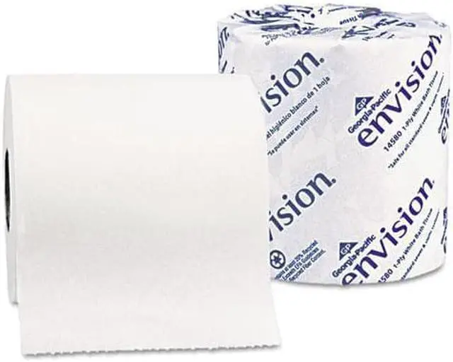 Alt view image 2 of 14 - envision One-Ply Bathroom Tissue, 1210 Sheets/Roll, 80 Rolls/Ctn