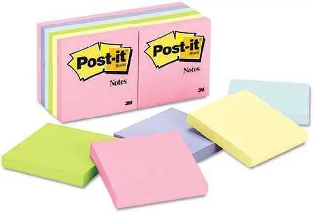 Alt view image 2 of 20 - Post-it Original Pads in Marseille Colors 3 x 3 100-Sheet 12/Pack 654AST