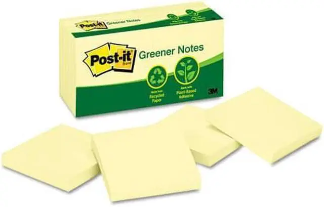 Alt view image 3 of 19 - Post-It Greener Notes Note,Post-It,3x3,12/Pk,Yw 654RPYW