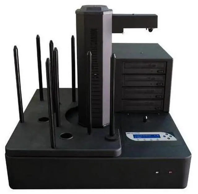 Alt view image 2 of 3 - Vinpower Digital AERO660-S4T-BK Aero 4 Target Robotic Automatic DVD CD Disc Duplicator Tower 660 Disc Capacity and 500GB Hard Drive