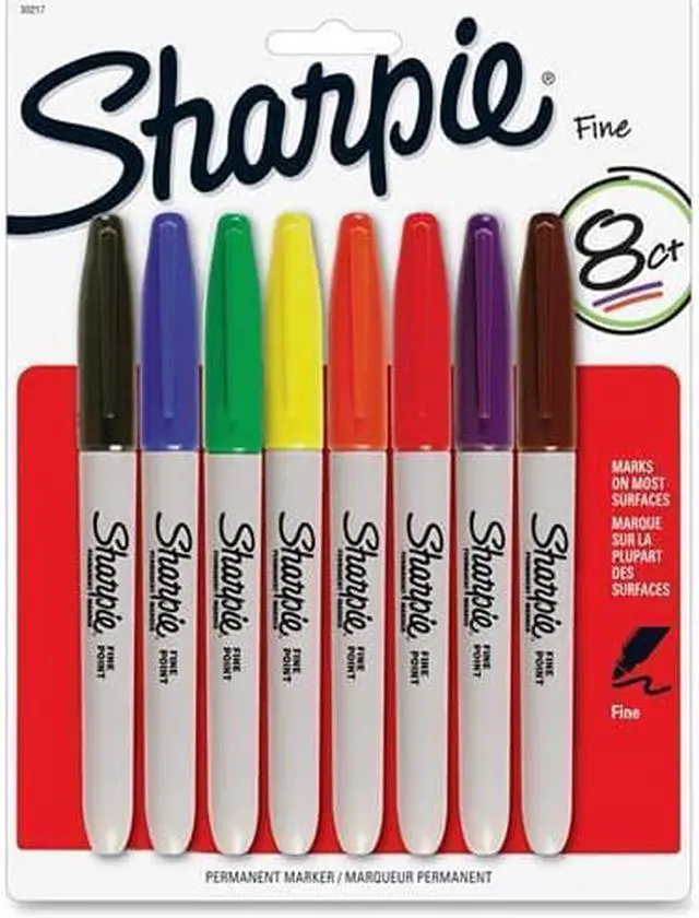 Alt view image 5 of 11 - Sharpie Permanent Marker Fine Point 8/PK Assorted 30217PP