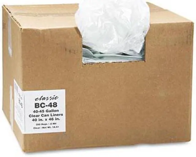 Alt view image 4 of 11 - Webster - WEBBC48 - Clear Low-Density Can Liners, 40-45gal, .63 Mil, 40 x 46, Clear, 250/Carton