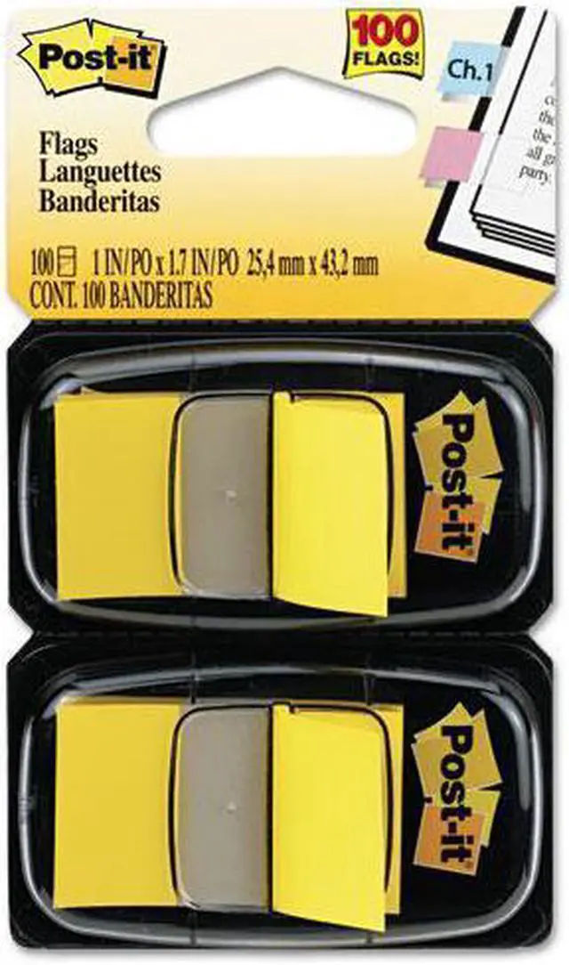 Main image of 3M 680YW2 Standard Tape Flags in Dispenser Yellow 100 Flags per Dispenser - OEM