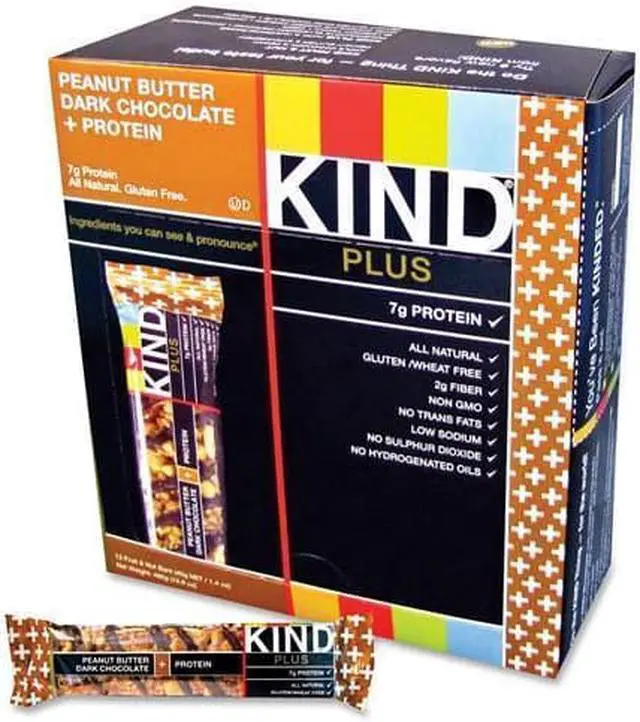 Alt view image 3 of 13 - KIND Plus Peanut Butter Dark Chocolate + Proteins - Box of 12 Bars by Kind