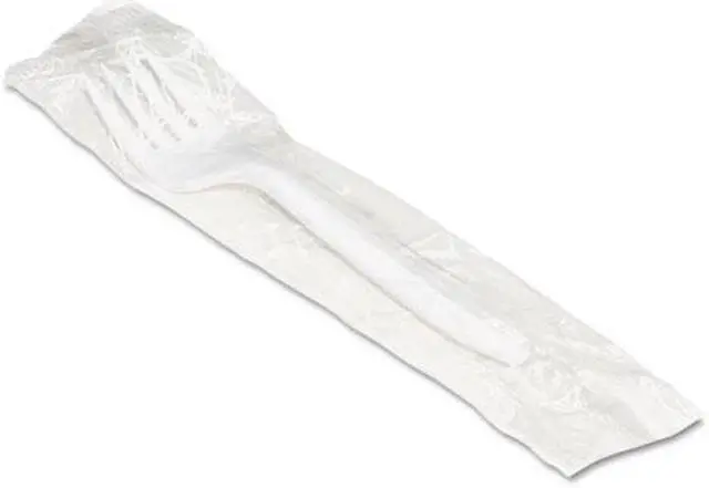 Main image of BOARDWALK BWK FORKIW Disposable Wrapped Fork, Polypropylene, White, PK1000