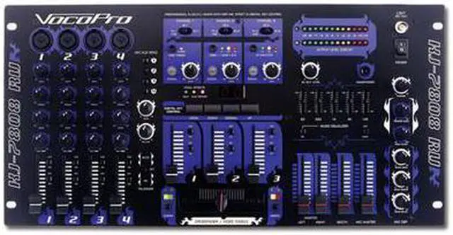 Alt view image 3 of 15 - VocoPro KJ-7808 RV Professional KJ/DJ/VJ Mixer with DSP Mic Effect, and Digital Key Control