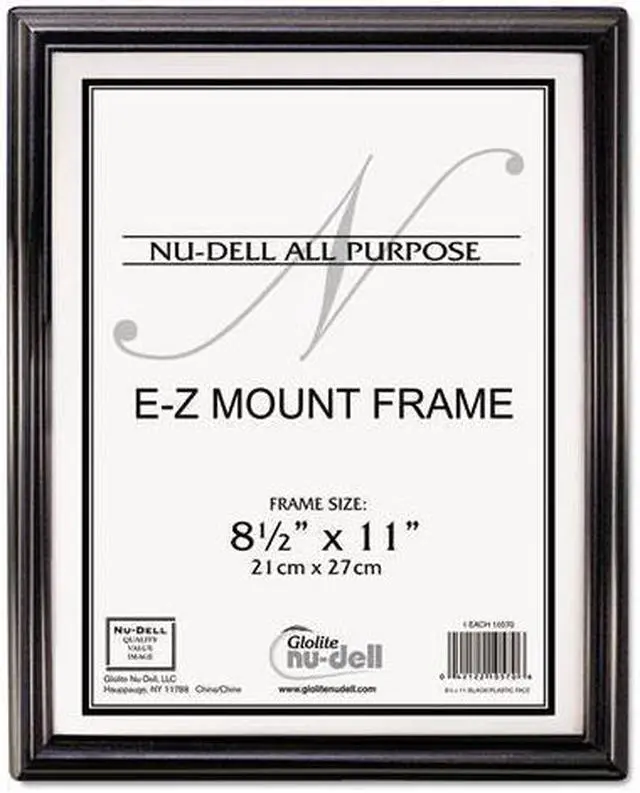 Alt view image 2 of 7 - NuDell EZ Mount Document Frame, Plastic, 8 1/2 x 11, Black