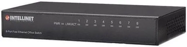 Alt view image 8 of 17 - Intellinet 8-Port Fast Ethernet Office Switch, Desktop Size, Metal, IEEE 802.3az (Energy Efficient Ethernet)
