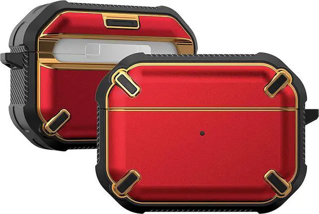 Main image of Premium Protection Heavy Duty Case Cover Anti-Scratch Full-Body Slim and Lightweight for Apple Airpod Charging Case Compatible with Airpod Pro (Red/Black)
